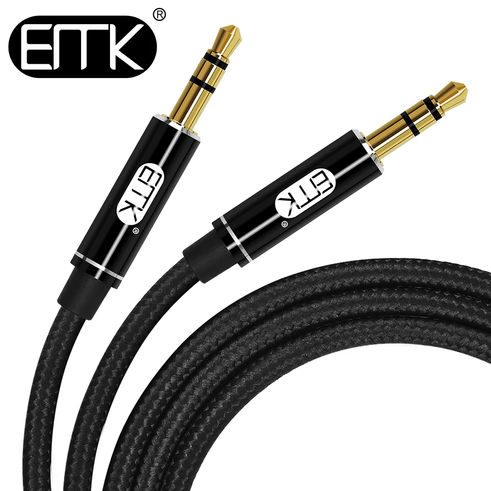 Аудиокабель EMK 3 5 мм Aux кабель штырь 0 м 1 2 с хлопковой оплеткой аудиокабель для