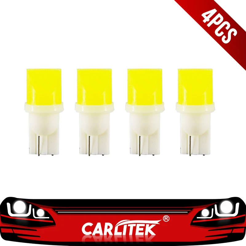 CARLitek 4 шт. светодиодные W5W 194 T10 автомобильные лампочки 1 Вт 12 В лампы для багажника