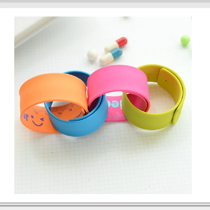 Канцтовары Гибкая линейка-браслет 18 см карамельные цвета акриловая школьная