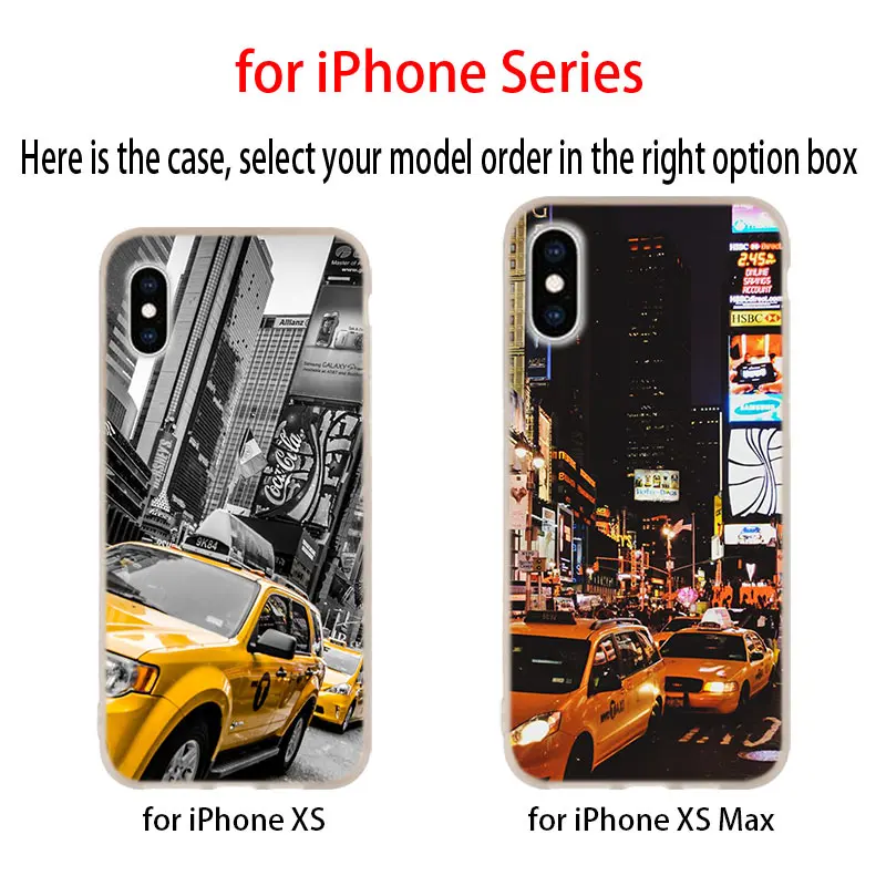 Мягкий силиконовый чехол с изображением такси Нью-Йорка для iPhone 13 12 11 Pro X XS Max XR 8 7 6