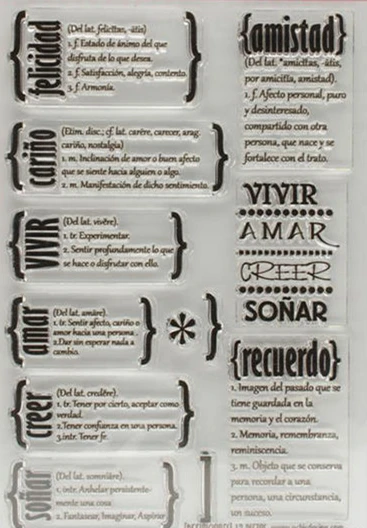 Spanish stamp Clear Stamp for Scrapbooking Transparent Silicone Rubber DIY Photo Album Decor A27 | Дом и сад