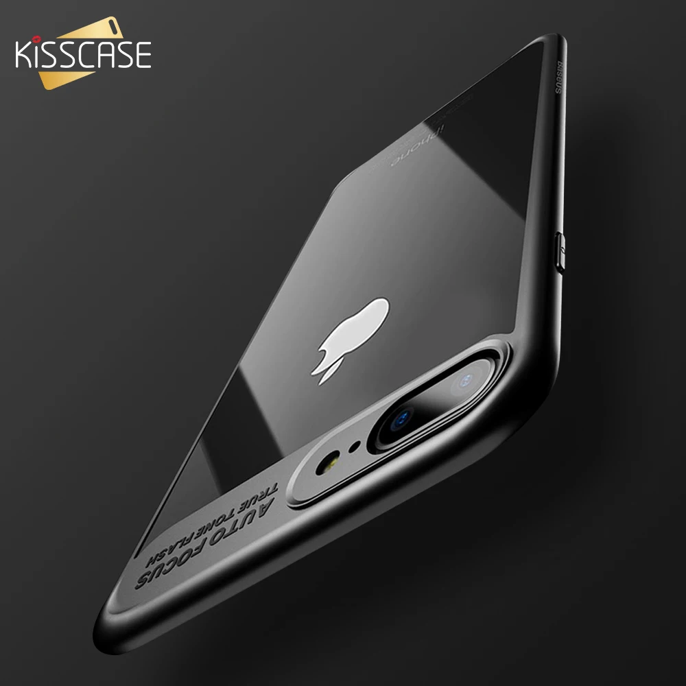 KISSCASE Ультратонкий чехол для iPhone X 6 6S 7 8 Plus прозрачный из ТПУ и ПК зеркальный