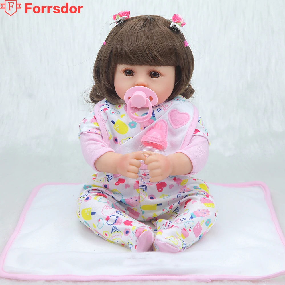 

Силиконовая кукла forrsdor, 42 см, кудрявая, кукла-Реборн, кукла из силикона, последний день рождения