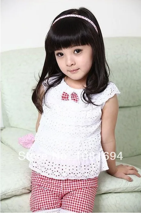 Комплект одежды для детей новый летний кружевной комплект девочек футболка и