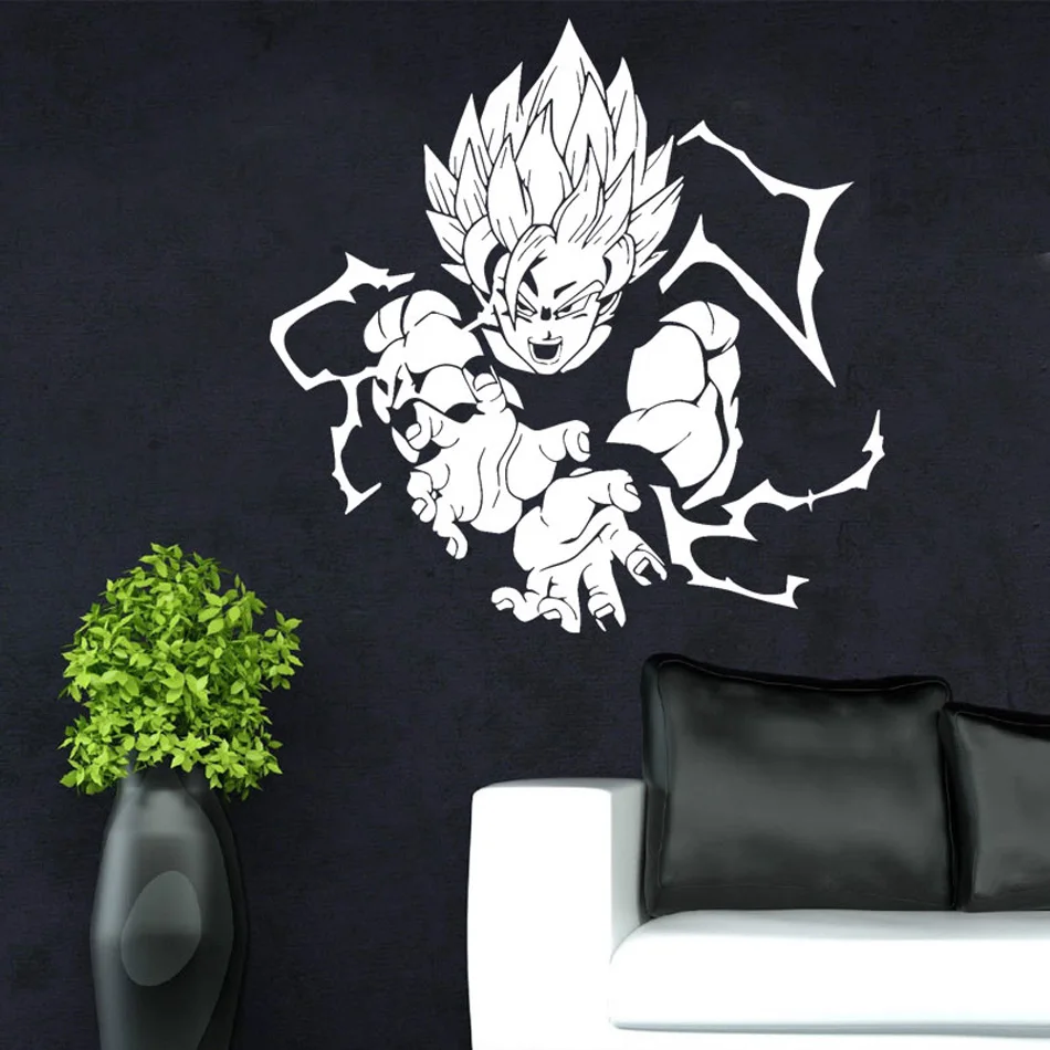 Веджета супер сайян дети виниловая наклейка на стену Dragon Ball Z DBZ плакат с героями аниме стены искусства наклейки в детскую комнату автомобиль грузовик спальня N205