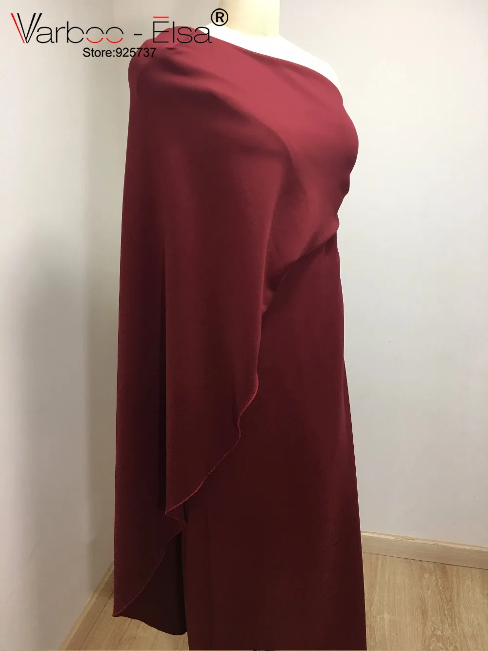 Женское атласное платье на одно плечо varboo_эльза бордовое длинное вечернее с
