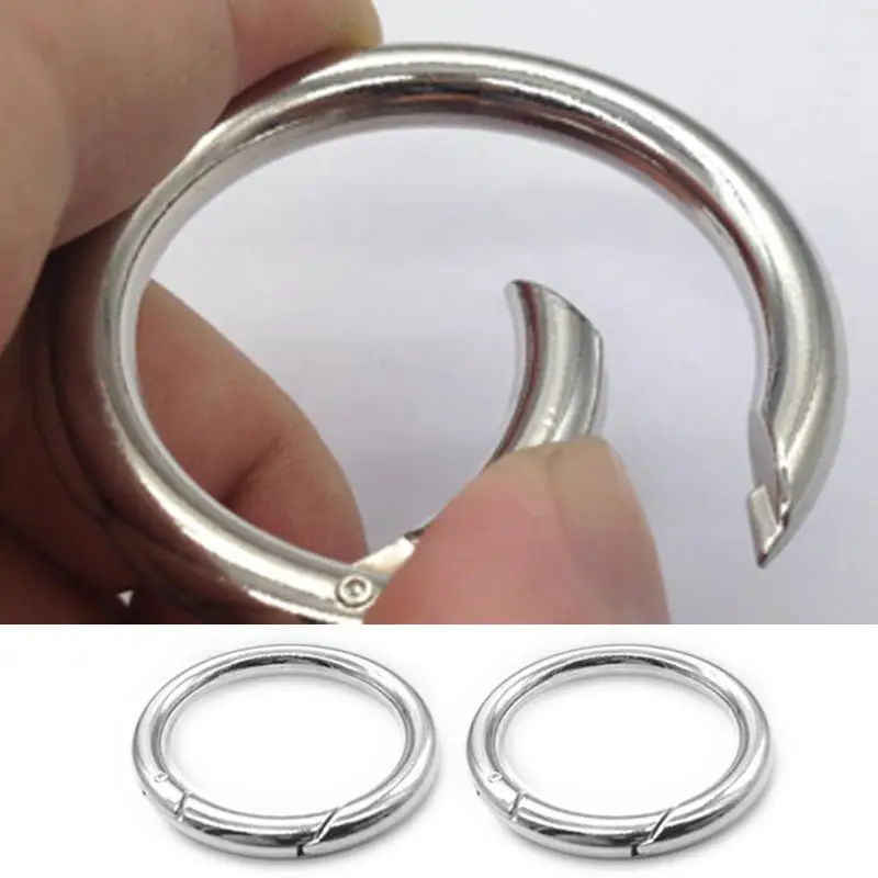 6PCS 28MM Round Snap Clip Hook Mini Carabiner Keychain Keyring Climbing Buckle Outdoor Camping Hiking Tool