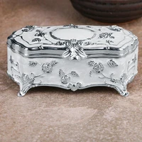 jewelry box innovative european vintage princess small silver plated glazed jewelry storage box cotton swab toothpick 4o
