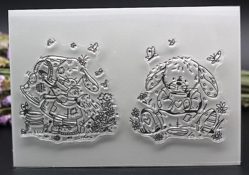 Прозрачные штампы собака щенок работа мишка тедди сделай сам альбом для