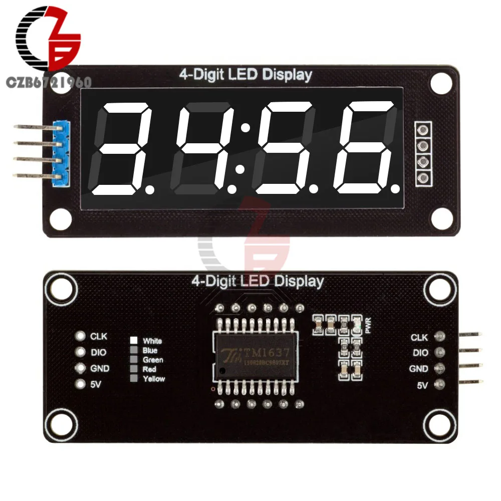 012580BA 5 цветов TM1637 7-ми сегментный 4-разрядный 0,5" светодиодный Дисплей модуль часы цифровая трубка серийный драйвер платы для Arduino DIY Kit - Цвет: 012580BA