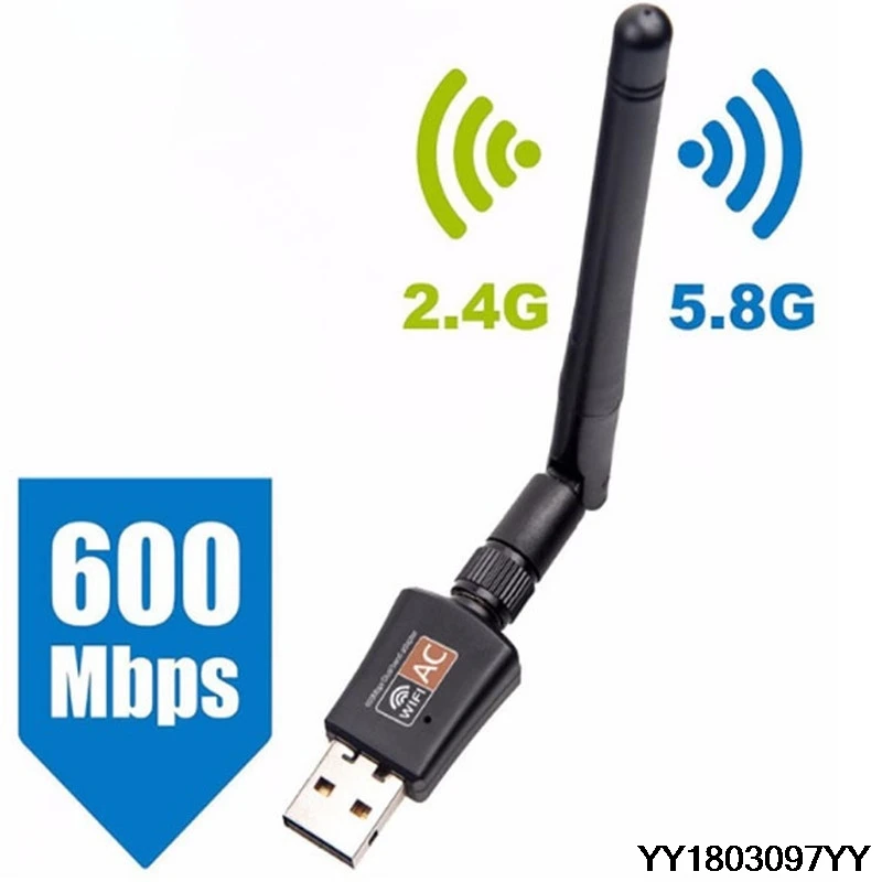 600 Мбит/с сетевые карты Wifi адаптер USB Двухдиапазонный 5 8 Г/2 4 ГГц LAN антенна ключ для