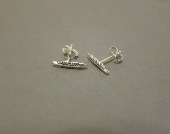 1 пара-металлические длинные серьги-гвоздики с перьями милые листьями дерева для