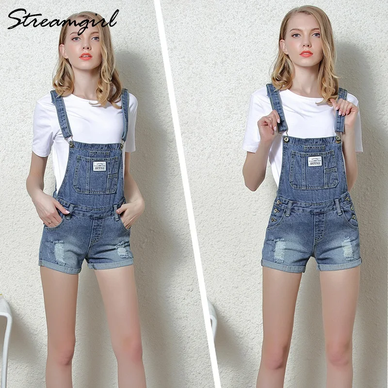 Streamgirl/комбинезон с высокой талией, шорты для женщин, лето размера плюс, комбинезон, рваные джинсовые шорты с высокой талией, короткие джинсовые летние шорты