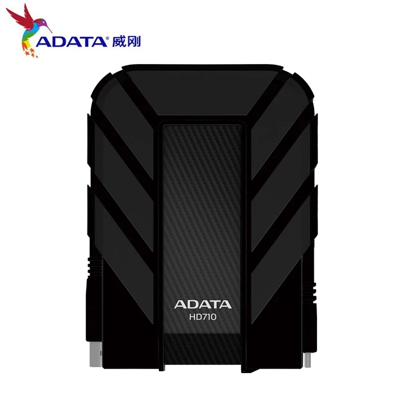 AData внешний HDD 1 ТБ 2 ТБ HD710 Pro USB3.1 2,5-дюймовый портативный жесткий диск военный Стандартный ударопрочный IEC пылезащитный - Цвет: BLACK