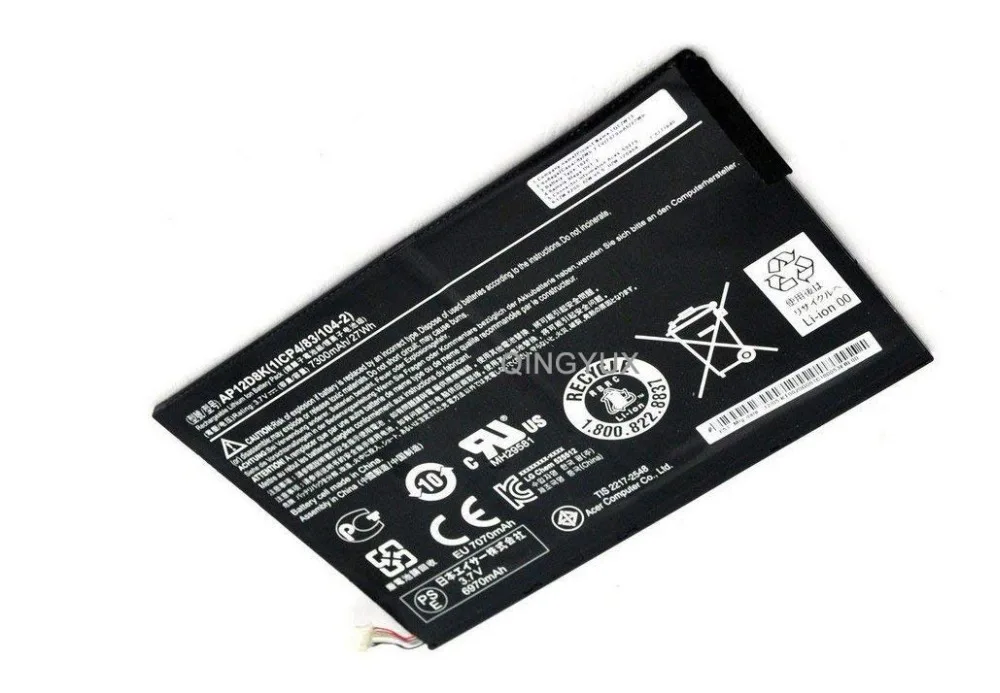 Аккумулятор QINGYUX 3,7 V 27Wh 7300mAh AP12D8K для ноутбука, совместимый с планшетом ACER Iconia TAB W510 P3-171 AP12D8K