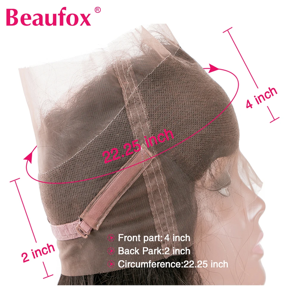 Beaufox 360 фронтальные с пряди волнистые человеческие волосы кружевными