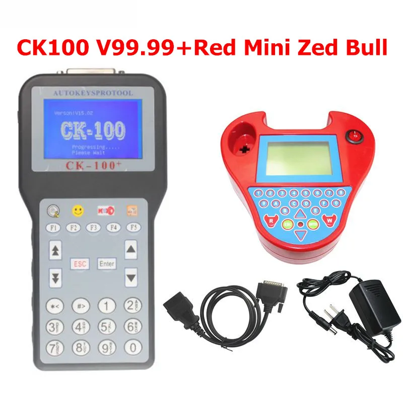 V99.99 RED ZED BULL CK100 автоматический ключевой программатор V99.99/46,02/мини-zed-bull OBD2 CK-100 автомобильные инструменты для диагностики считыватель кода неисправности - Цвет: V99.99 RED ZED BULL