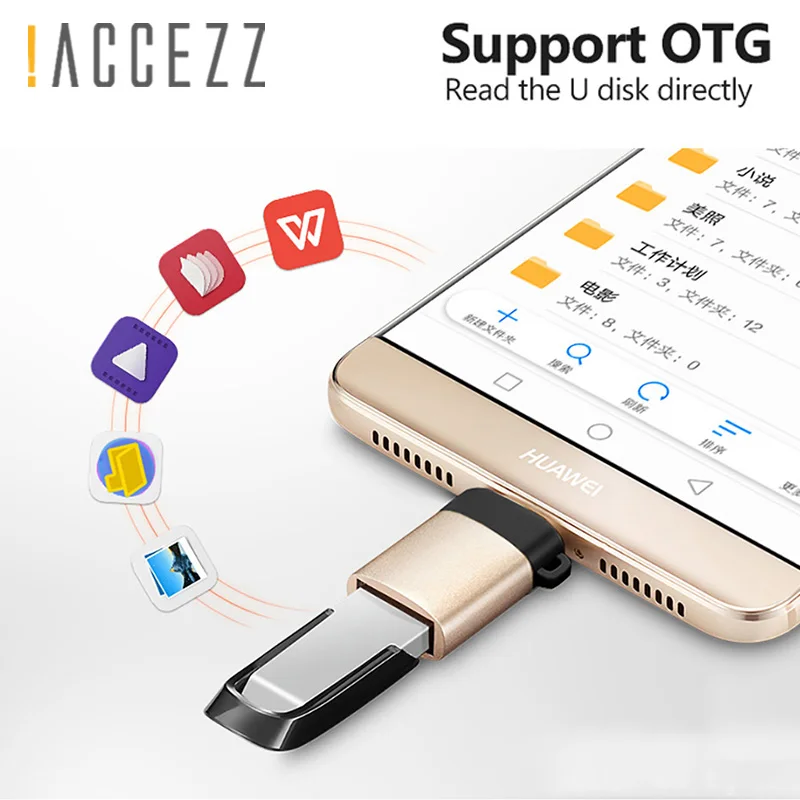 ! ACCEZZ 2 шт. 3 Тип C OTG адаптер USB 0 для samsung S8 huawei P20 Xiaomi Mi8 Lite type-C Мужской Android зарядный