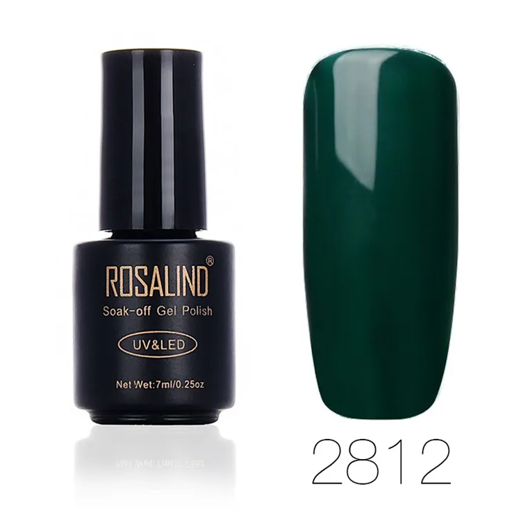 ROSALIND 7 мл Лак для ногтей зеленый цвет серия Гель-лак для ногтей Vernis полуперманентный Гель-лак для ногтей - Цвет: RA2812