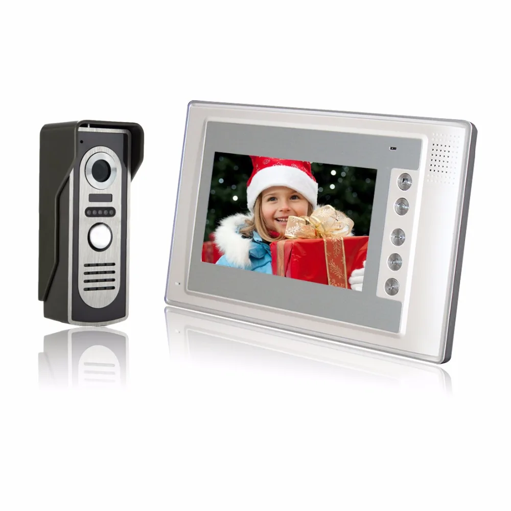 Video Intercom for Apartment Doorbell 7 Inch Monitor Video Door Phone System with IR Metal Camera
