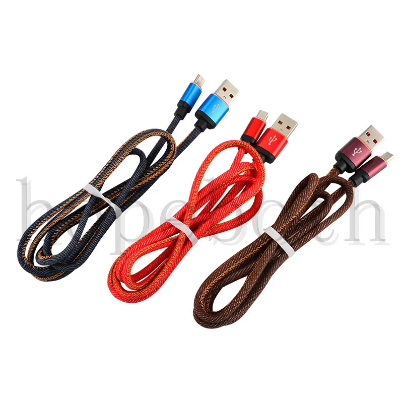 USB кабель для iPhone 7 6 6s 8 Быстрая зарядка 1 м синие джинсовые кабели Lightning MicroUSB V8