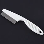 Металлический нит голову волосы, вошь гребень тонкой чередой для применения в горнодобывающей промышленности для дробления на блохи покинуть с ручкой Расческа для детей Инструменты для ухода за домашними животными