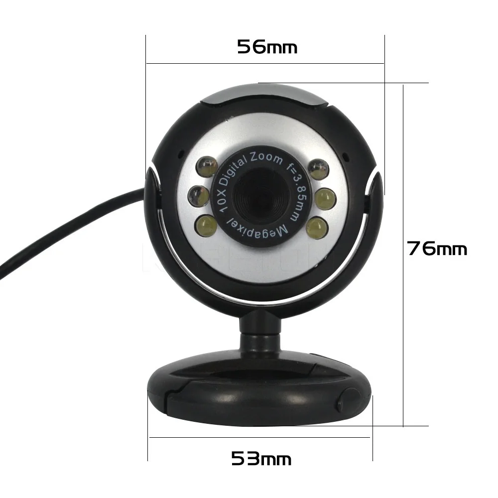 kebidu USB 2.0 30.0 Mega Pixels Digital HD Webcam Camera 6 LED Web Cam with Mic Microphone for Skype MSN PC etc | Компьютеры и офис