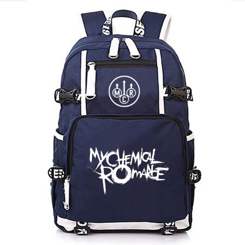 Школьная сумка My Chemical Romance, рюкзак в стиле панк, школьная сумка для студентов, рюкзак для ноутбука, повседневный рюкзак для отдыха - Цвет: style2 blue