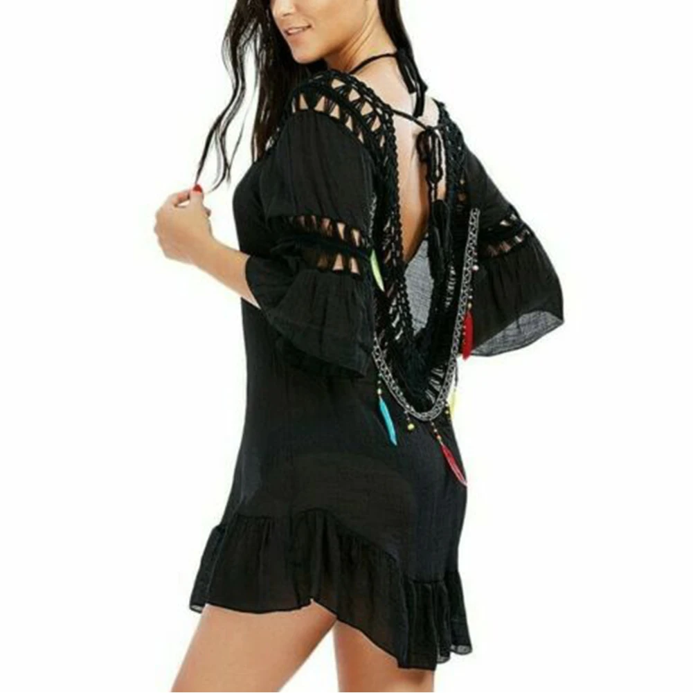 Женская туника гофрированная манжета Повседневная мода половина рукава накидка