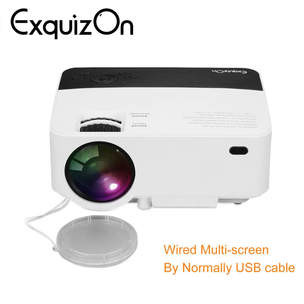 Exquizon T5 HD 1080P проектор разрешение 1920*1080 многоэкранное взаимодействие для телефона домашнего кинотеатра 1800 люмен ЖК-проектор HDMI