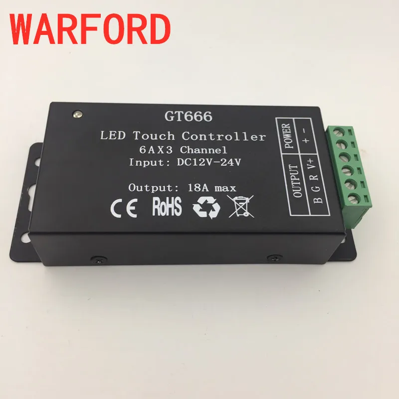 Фото DC12-24V GT666 RF ИК пульт дистанционного управления RBG светодиодный контроллер 6Ax3channel DC12-24V GT666 RF ИК пульт дистанционного управления RBG светодиодный контроллер 6Ax3channel