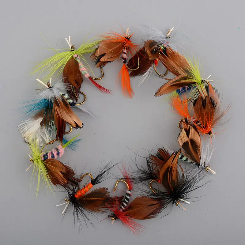 12 Pcs/Lot 2cm Wet Dry Trout Flies Fly Fishing Bass Lure Hook Stream Tackle Float | Спорт и развлечения