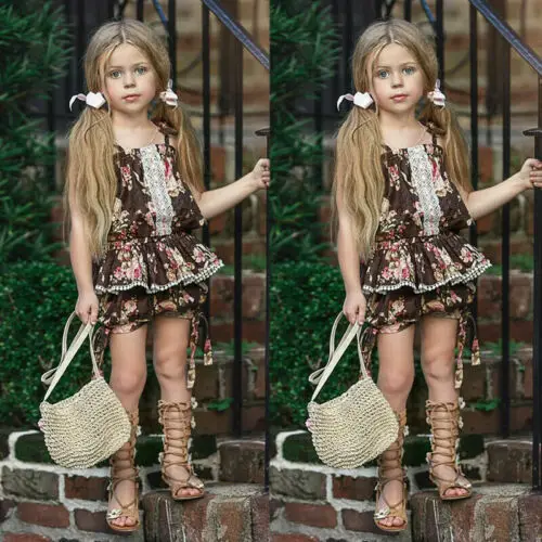 От 6 месяцев до 4 лет Детские комплекты для маленьких девочек летние повседневные