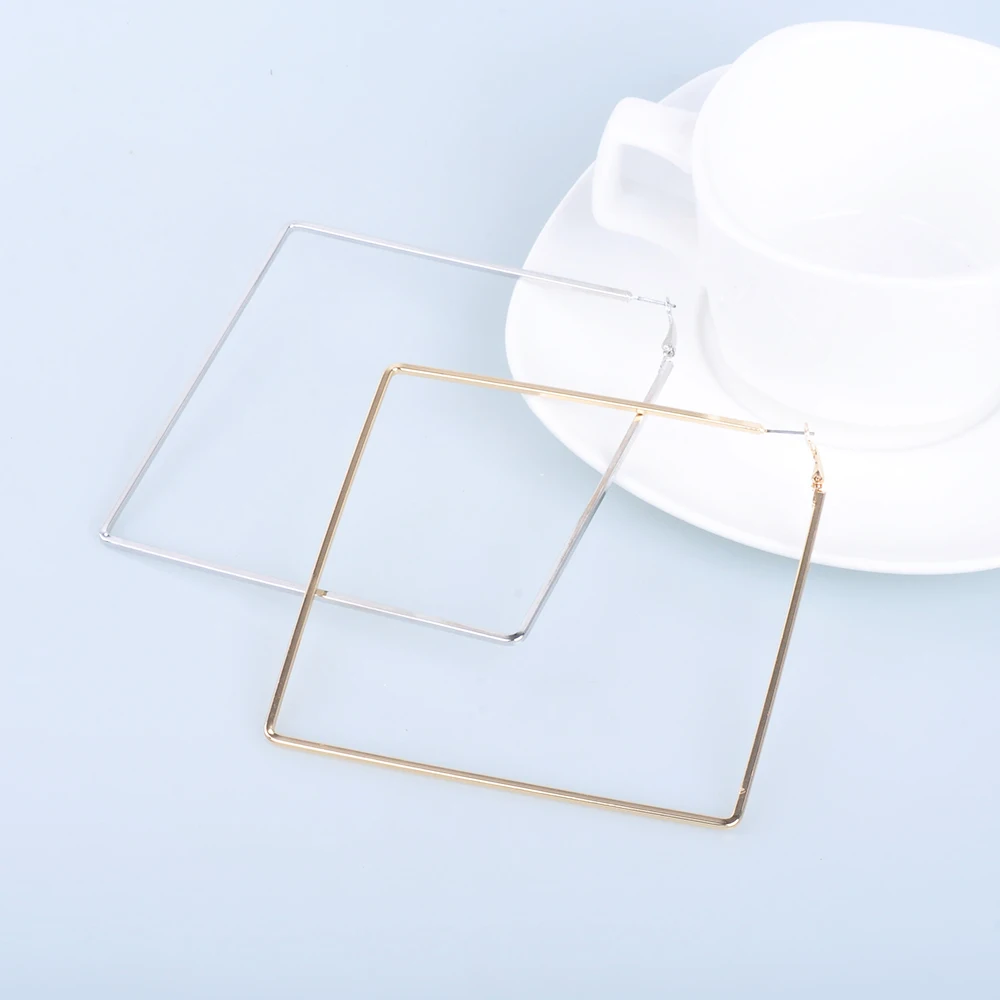 Модные крупные серьги в стиле панк для женщин квадратные геометрические хип хопа