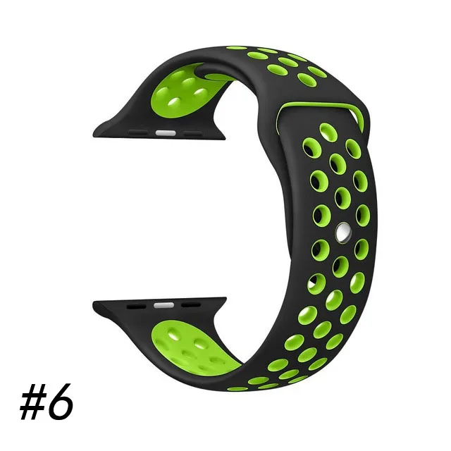 Мягкие часы ремешок для apple watch, ремешок 42 мм 44 браслет наручных часов iwatch, 4 заменить ремешок для часов аpple 4/3/2 40 мм 38 мм браслет ремешок для часов - Цвет ремешка: Black green