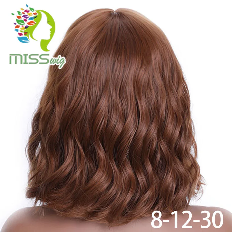 Miss Wig короткие волнистые синтетические волосы 8 цветов парик для женщин Термостойкое волокно каждый день полный накладные волосы