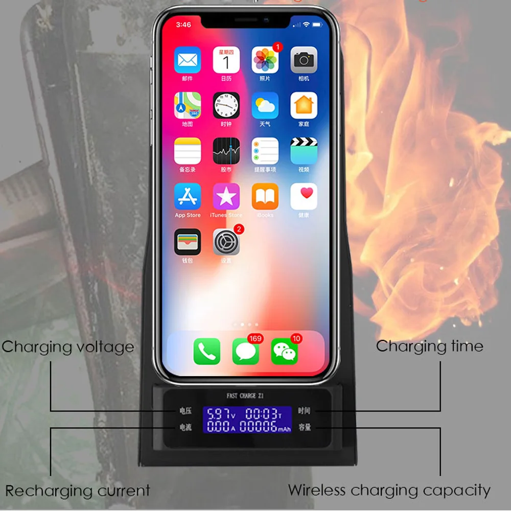 Cyboris Q1 Беспроводная зарядная док станция с экраном дисплея для Samsung Galaxy S8 S7 Edge Note 8