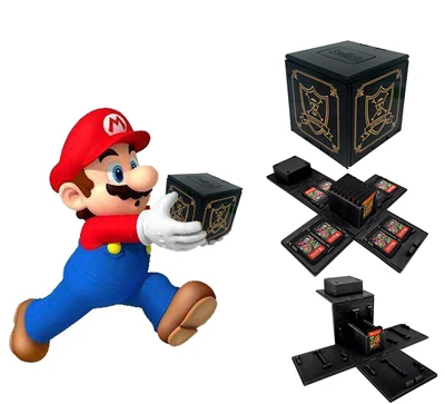 Противоударный чехол для игровых карт kingd Switch NS Switch, ультра-светильник, коробка для хранения карт для nintendo Switch, аксессуары для хранения игр - Цвет: Black C