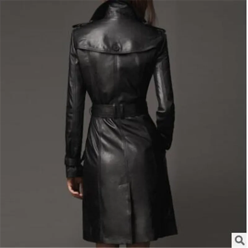 2020 осенне-зимняя женская кожаная куртка двубортное пальто искусственная кожа