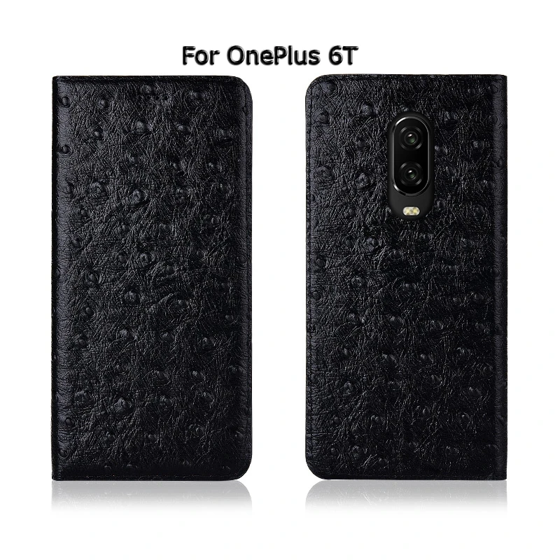 Чехол с текстурой страуса для Oneplus 1, 2, 3, 3, T, 5, 5, 6, 7, 7T Pro X, чехол с откидной подставкой, отделениями для карт, чехол для телефона из натуральной кожи