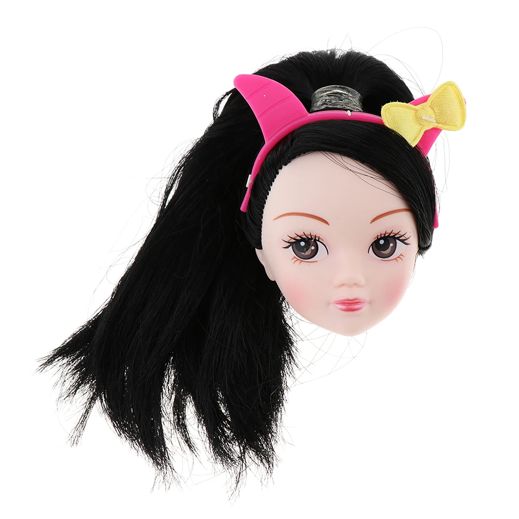 Кукольная голова с прямым конским хвостом глаза рисунком для 1/6 BJD кукла Синьи