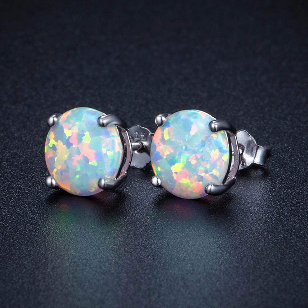 LARGERLOF 925 Sterling Silver Women Opal Earrings silver jewelry Earring earrings female ED49004 | Украшения и аксессуары