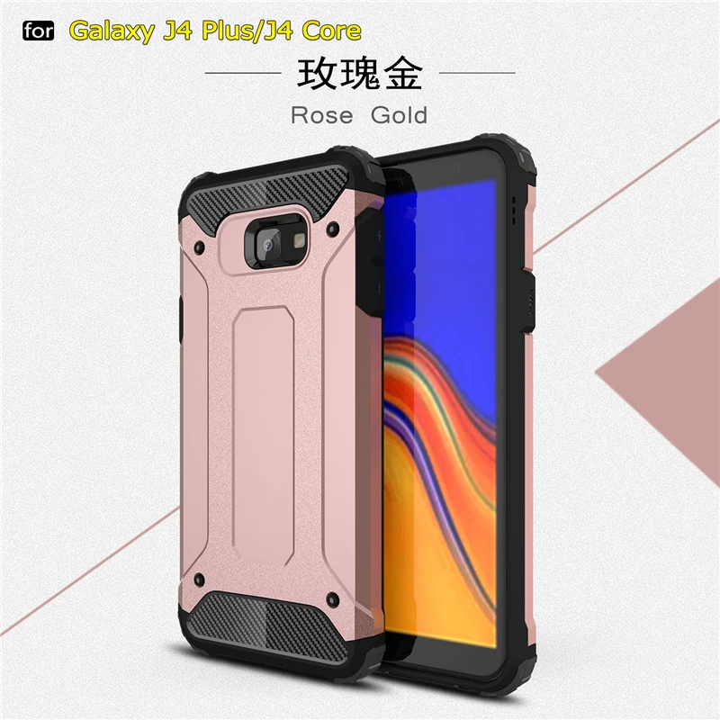 Бронированный чехол для Samsung Galaxy J4 Plus противоударный полный Чехол из
