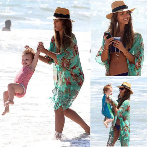 Зеленое женское летнее вязаное бикини накидка на купальник шифоновый кафтан