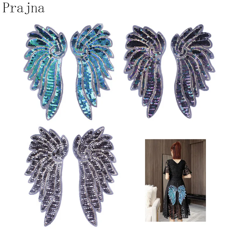 Праджня Красивые Крылья Ангела патч блестки дьявол нашивки крылья шить на
