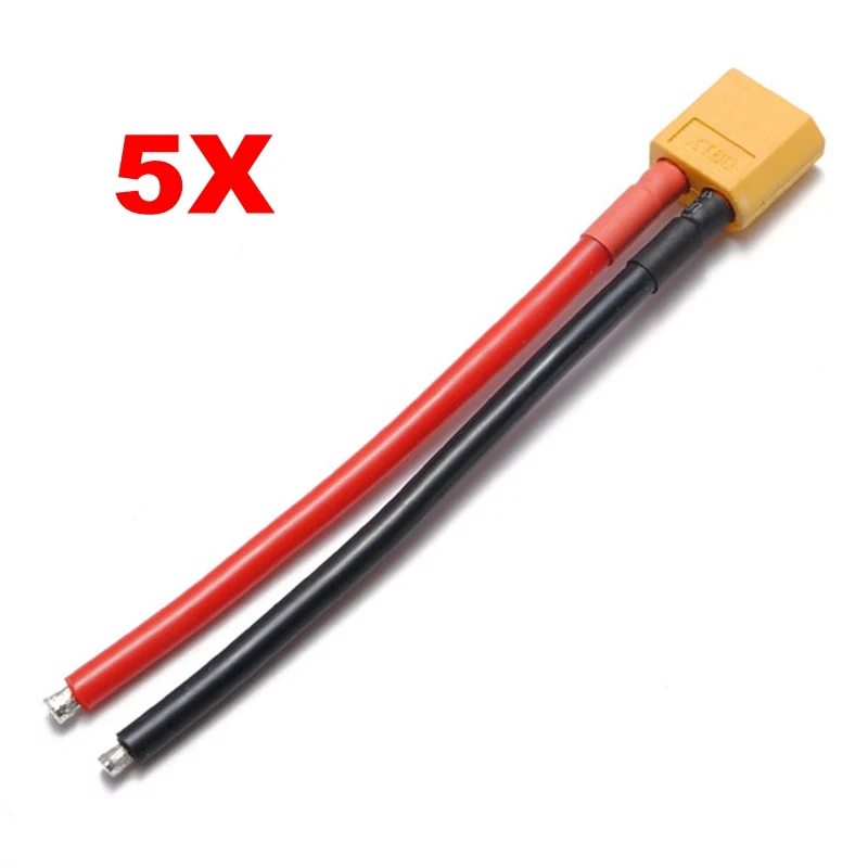 5 2 1 шт. XT60 Штекерный разъем 12AWG 10 см с проводом кабель Lipo аккумулятор для