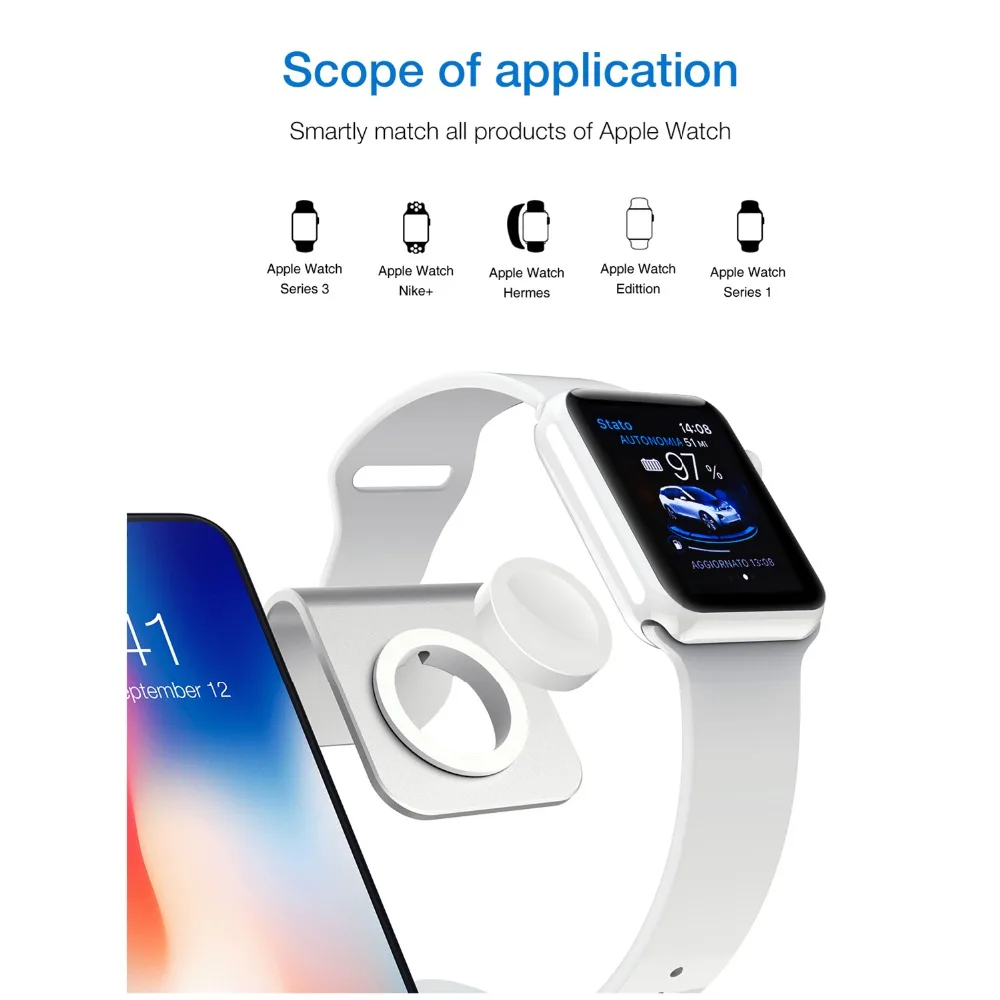 BESTAND 2 в 1 подставка для iPhone и iwatch зарядки Кронштейн алюминиевого сплава стенд