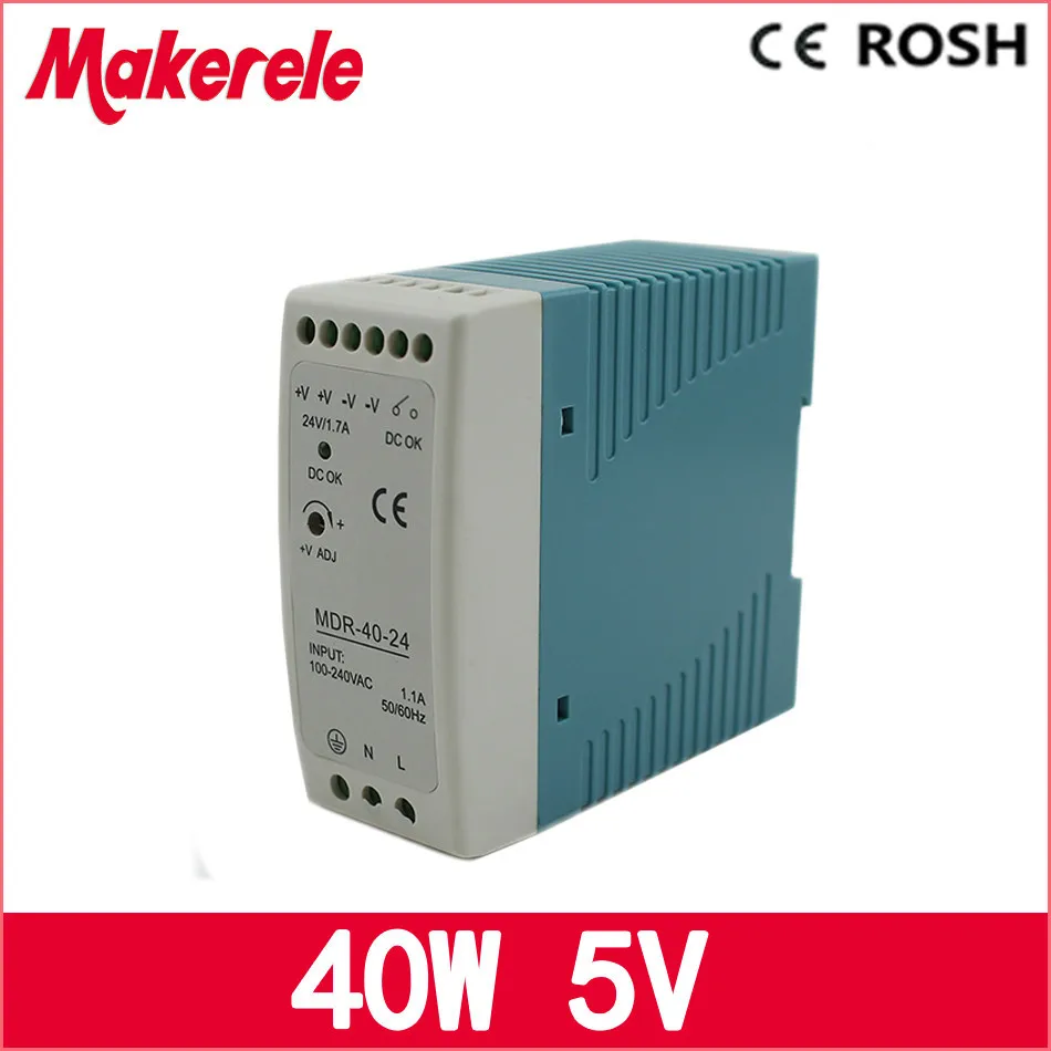 импульсный блок питания для компьютера Ac dc MDR 40 5 В Вт 8А Din рельс малый размер