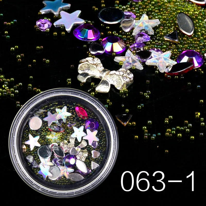 Цветные стразы AB хрустальные бусины Смешанные 3D украшения для ногтей
