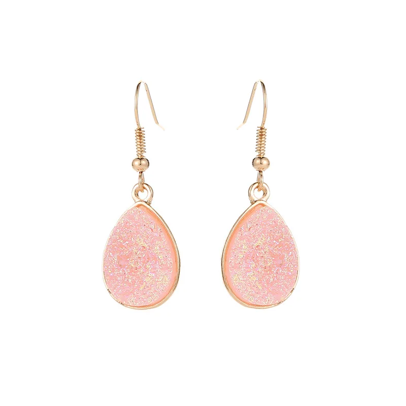 4 цвета Drusy Druzy серьги Капли Висячие смолы Друза Шарм Золото Цвет Брендовые